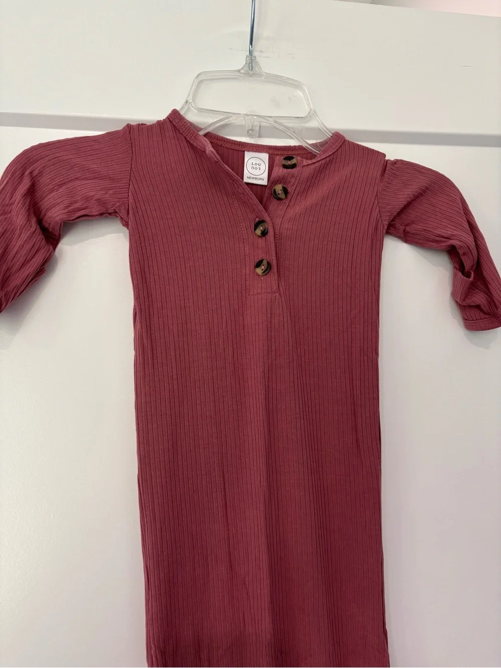 Lou Lou & co Mauve Pink Ribbed Bamboo Gown